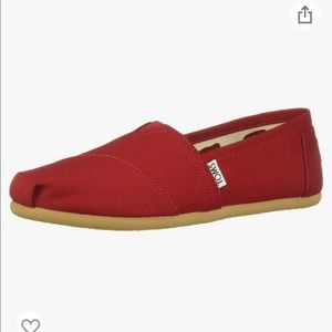 Woman’s Classic Toms Alpargata Red Slip-on Size 7.5